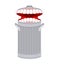 Garbage can with teeth. Trash can hungry. Eats rubbish