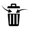 Garbage can. Throw away the trash. Arrow throwing trash. vector.