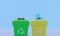 Garbage cans for recycling. Environment care concept.