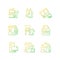 Garbage collection gradient linear vector icons set