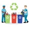 Garbage collector recycling waste
