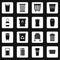 Garbage container icons set squares vector