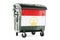 Garbage container with Tajik flag, 3D rendering