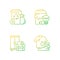 Garbage disposal gradient linear vector icons set