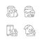 Garbage disposal linear icons set