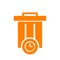 Garbage icon, Tools and utensils icon with clock sign. Garbage icon and countdown, deadline, schedule, planning symbol