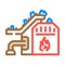 garbage incineration color icon vector illustration