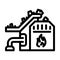 garbage incineration line icon vector illustration