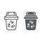 Garbage line and glyph icon, ecology and trash, bin sign, vector graphics, a linear pattern on a white background.