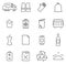Garbage Man or Garbage Collecting Icons Thin Line Vector Illustration