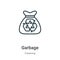 Garbage outline vector icon. Thin line black garbage icon, flat vector simple element illustration from editable cleaning concept