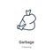 Garbage outline vector icon. Thin line black garbage icon, flat vector simple element illustration from editable cleaning concept