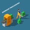 Garbage Processing Isometric Composition