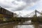 Garbage-processing plant in Vienna and Spittelauer Bruecke. View from Donaukanal