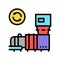 garbage recycling machine color icon vector illustration