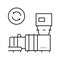 garbage recycling machine line icon vector illustration