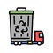 garbage removal and disposal logistics color icon vector illustration