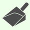 Garbage scoop solid icon. House cleaning plastic shovel or dustpan glyph style pictogram on white background. Housework