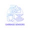 Garbage sensors gradient blue concept icon