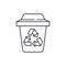 Garbage sorting line icon concept. Garbage sorting vector linear illustration, symbol, sign