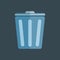 Garbage trash bin flat vector