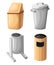 Garbage trash bin icon isolated. Vector illustration. Flat style.waste paper basket. Waste bin.Garbage bin.Garbage basket.Trash ba