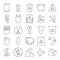 Garbage and trash line icons set for web and mobile design