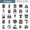 Garbage and trash simple icons set for web and mobile design