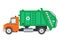 Garbage truck car machine recycle trash transportation automobile flat design vector illustration