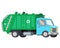 Garbage truck car machine recycle trash transportation automobile flat design vector illustration