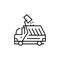 Garbage truck icon. Commercial waste vector illustration