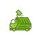 Garbage truck icon. Commercial waste vector illustration.