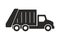 Garbage truck icon, Monochrome style