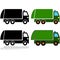 Garbage truck icon set