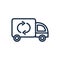 Garbage truck recycle ecology environment icon linear