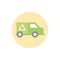 Garbage truck recycle green energy block icon