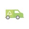 Garbage truck recycle green energy icon