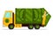 Garbage truck and sanitation worker vector illustration.