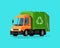 Garbage truck. Trash sorting, recycling vector illustration