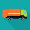 Garbage Truck Vector Illustration in Flat Design.