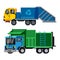 Garbage truck vector trash vehicle transportation illustration recycling waste clean service van car industry cleaning
