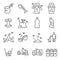 Garbage Vector Line Icon Set. Contains such Icons as Banana Peel, Fishbone, Eggshell, Trash and more. Expanded Stroke