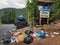 Garbage waste at the entrance to the village Garda de sus, European Village