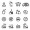 Garbage; waste icon set on white background.