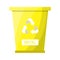 Garbage Waste Sorting Metal Recycle Bin Yellow Color Flat