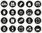 Garbageman Icons White On Black Flat Design Circle Set Big