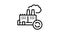 garbege recycling factory line icon animation