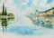 Garda Lake watercolors painted.