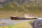 Gardar MA 64, the oldest whaling ship in Iceland is beached at Patreksfjordur rusting and is one of the most popular