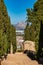 Garden of Alcazaba Castle of Antequera in Malaga. Andalusia, Spain